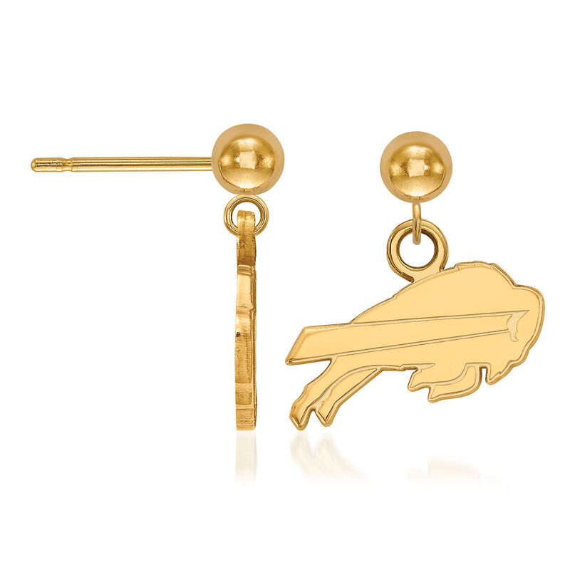 14kt Yellow Gold NFL Buffalo Bills Dangle Ball Stud Earrings image number 1