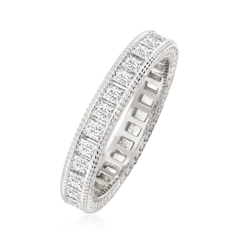 1.40 ct. t.w. CZ Eternity Band in Sterling Silver image number 2