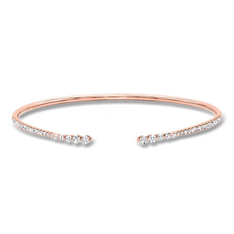 .49 ct. t.w. Diamond Cuff Bracelet in 18kt Rose Gold. 7" image number 0
