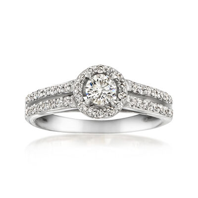 C. 1980 Vintage .75 ct. t.w. Diamond Ring in 14kt White Gold