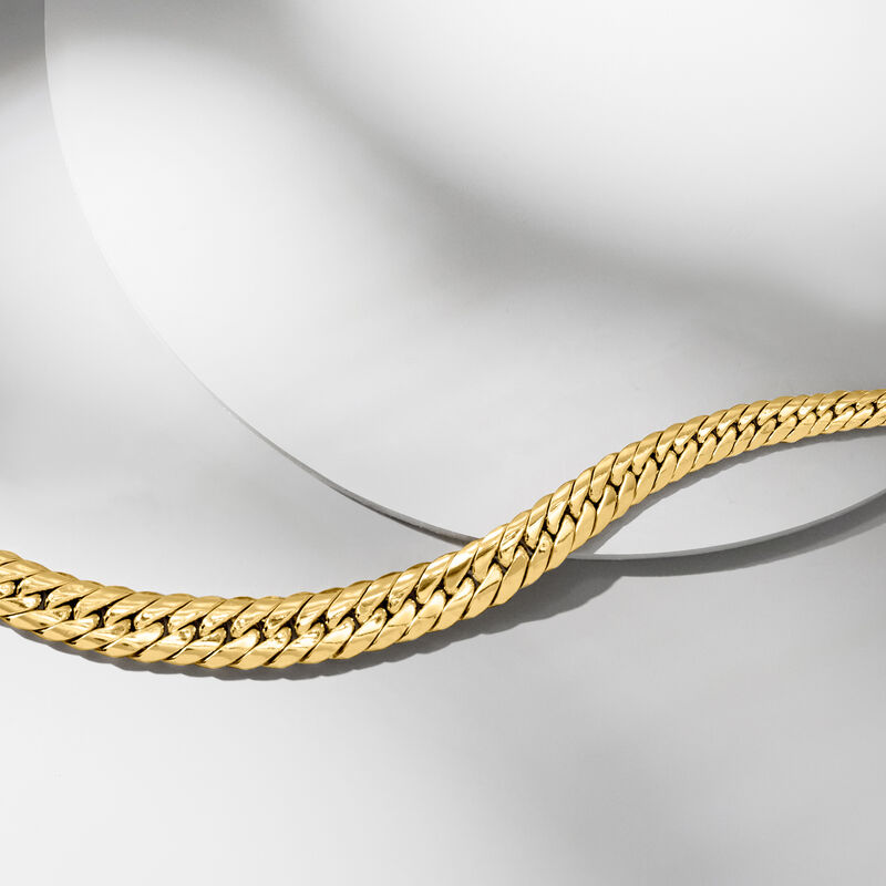 Italian 18kt Yellow Gold Graduated Cuban-Link Necklace image number 5
