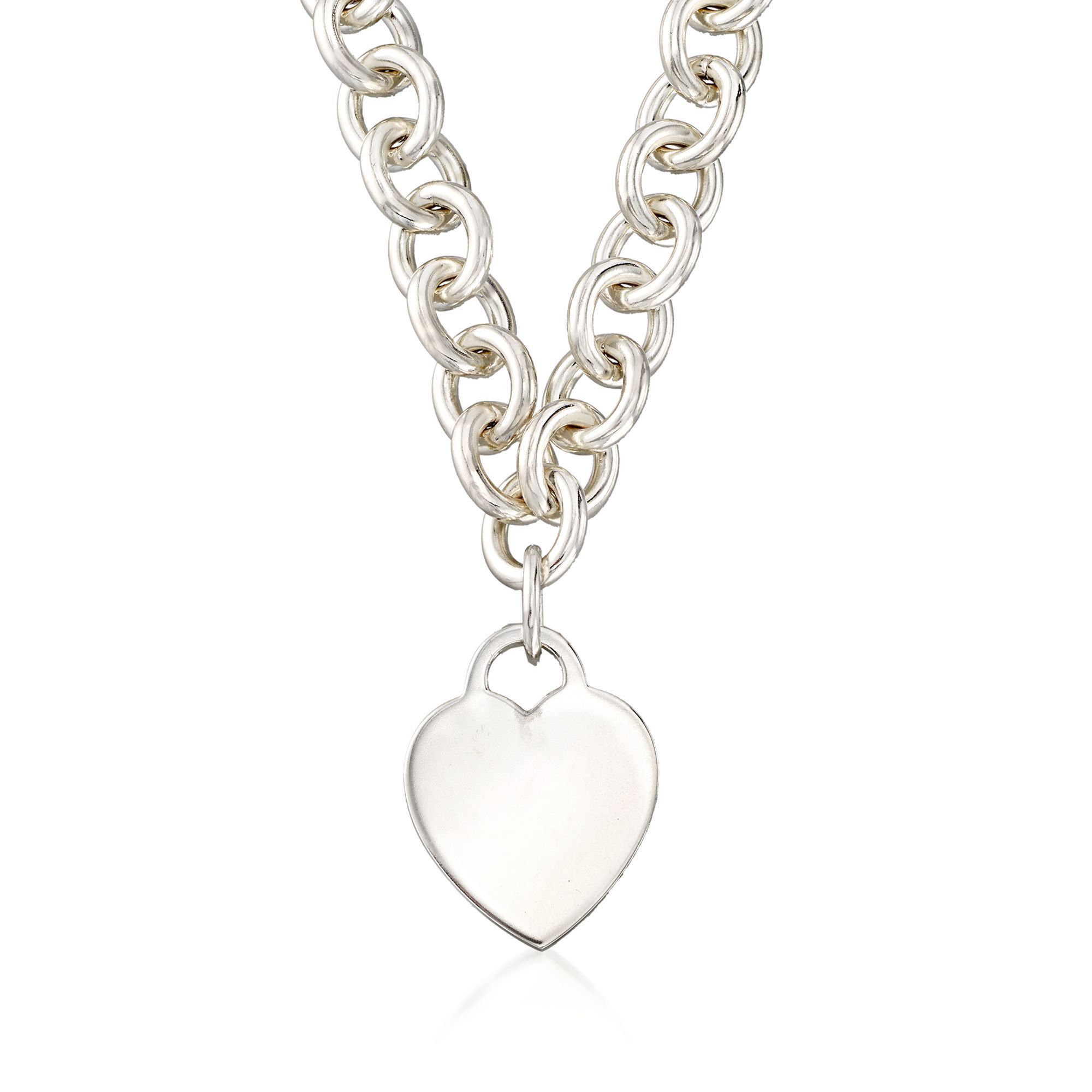 C. 2000 Vintage Tiffany Jewelry Sterling Silver Heart Tag Charm
