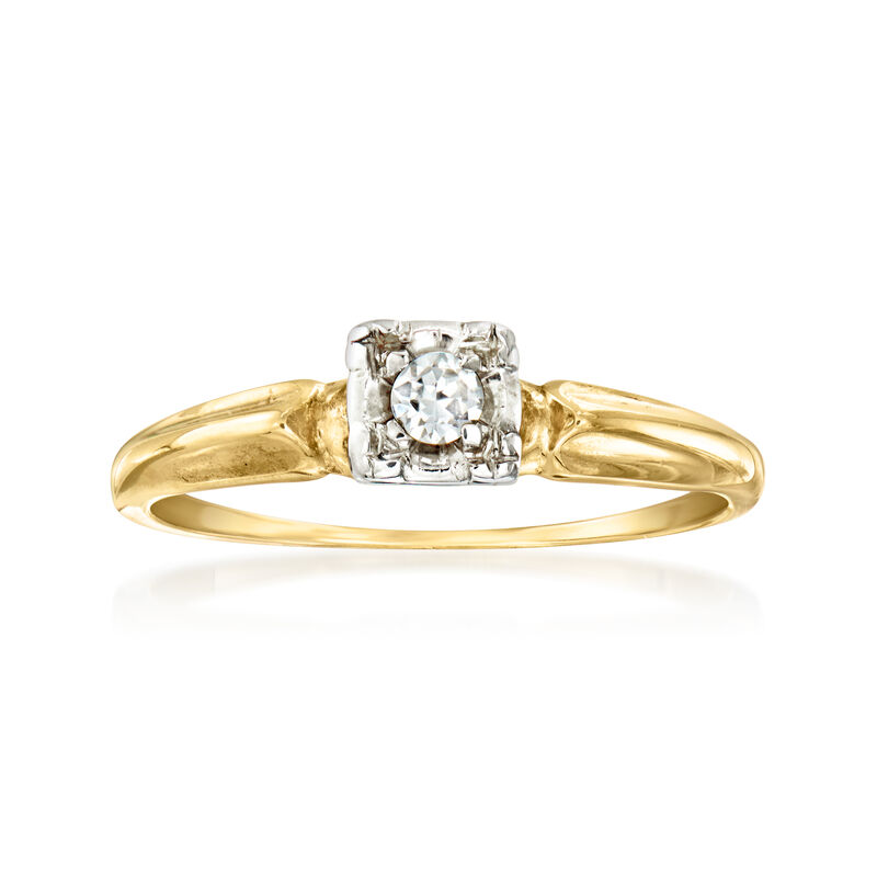C. 1950 Vintage Diamond Ring in 14kt Yellow Gold. Size 7.25 image number 0