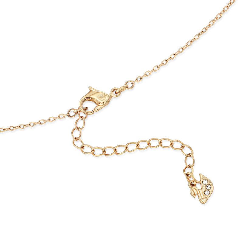 Swarovski Crystal &quot;Latitude&quot; Clear Crystal Halo Necklace in Gold-Plated Metal. 16.5&quot; image number 2