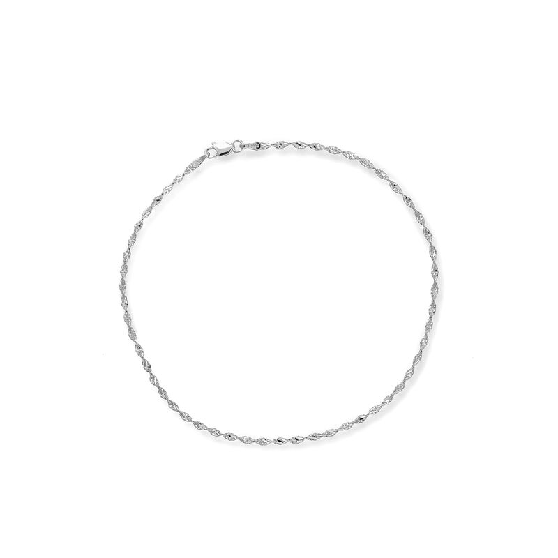 14kt White Gold Dorica-Chain Anklet image number 0