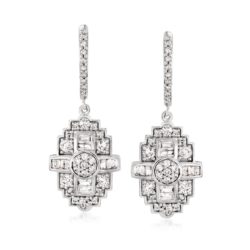 1.00 ct. t.w. Diamond Drop Earrings in Sterling Silver image number 0