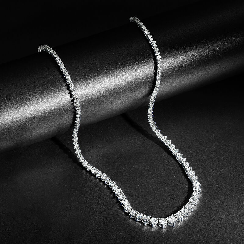 5.00 ct. t.w. Diamond Graduated Tennis Necklace in Sterling Silver image number 2
