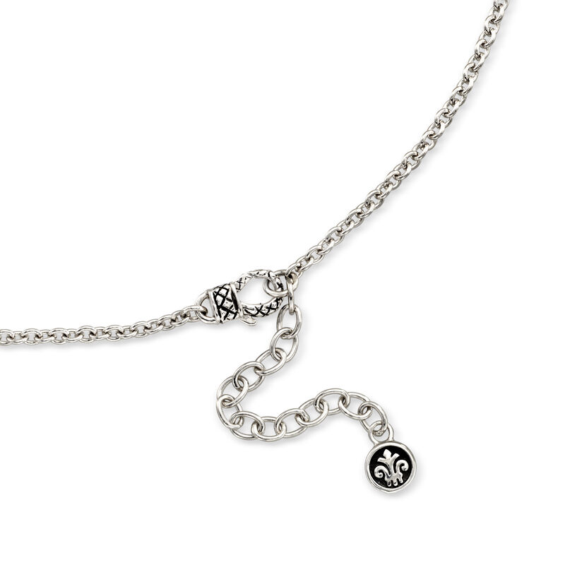 Andrea Candela &quot;Lazo De Colores&quot; 2.80 Carat Sky Blue Topaz Necklace with Diamonds in Sterling Silver image number 2