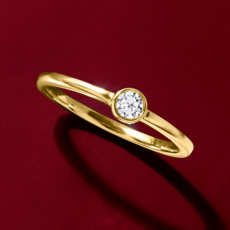 .15 Carat Bezel-Set Lab-Grown Diamond Solitaire Ring in 14kt Yellow Gold image number 4