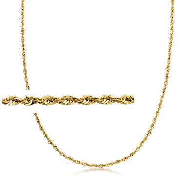2.6mm 14kt Yellow Gold Rope-Chain Necklace
