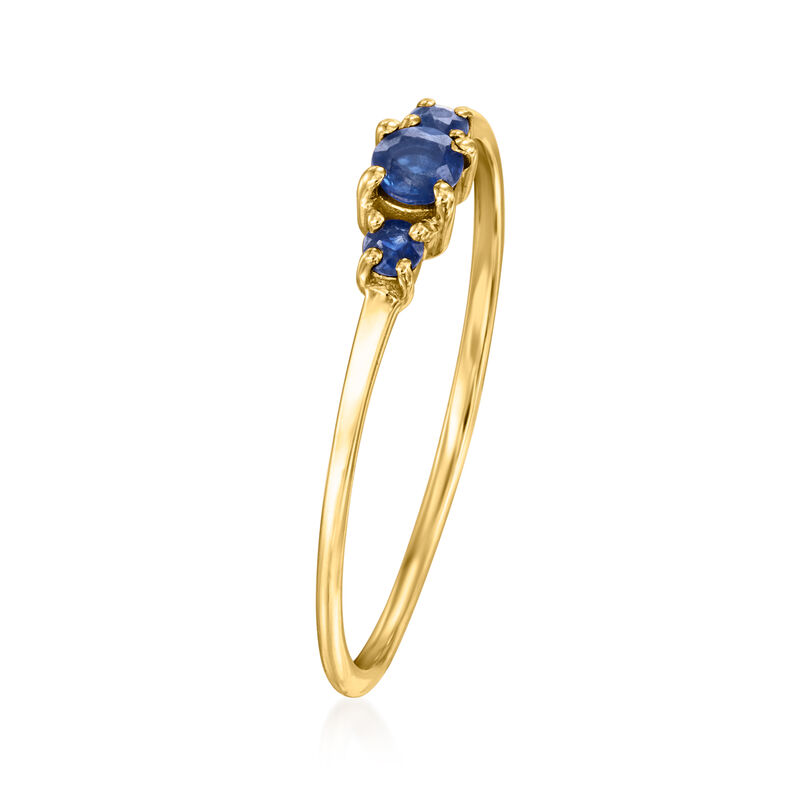 .10 ct. t.w. Sapphire Three-Stone Ring in 14kt Yellow Gold image number 2