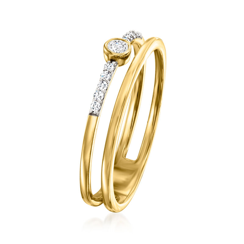 .10 ct. t.w. Diamond Two-Row Ring in 14kt Yellow Gold