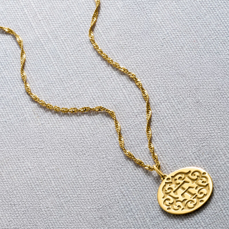 18kt Gold Over Sterling "T and T Twin Talk" Logo Pendant Necklace 