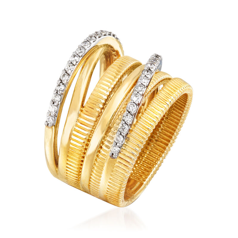 .50 ct. t.w. Diamond Highway Ring in 14kt Yellow Gold. Size 7 image number 2