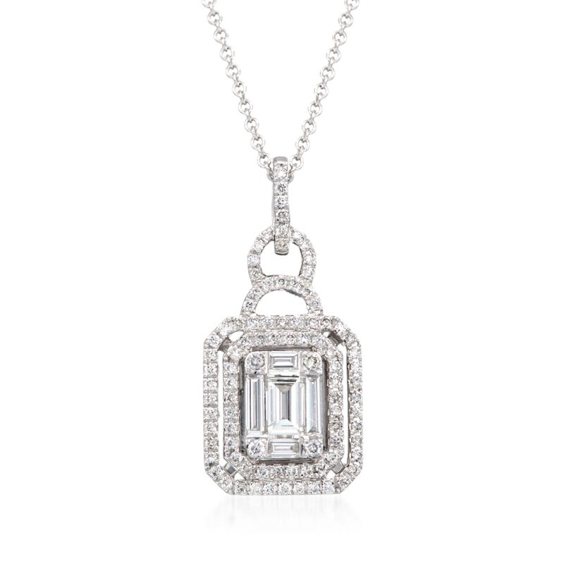 Simon G. .60 ct. t.w. Diamond Pendant Necklace in 18kt White Gold. 17&quot; image number 1