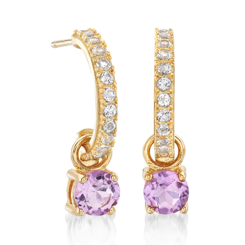 2.70 ct. t.w. Mixed Gem Interchangeable Earrings in 18kt Gold Over Sterling image number 4