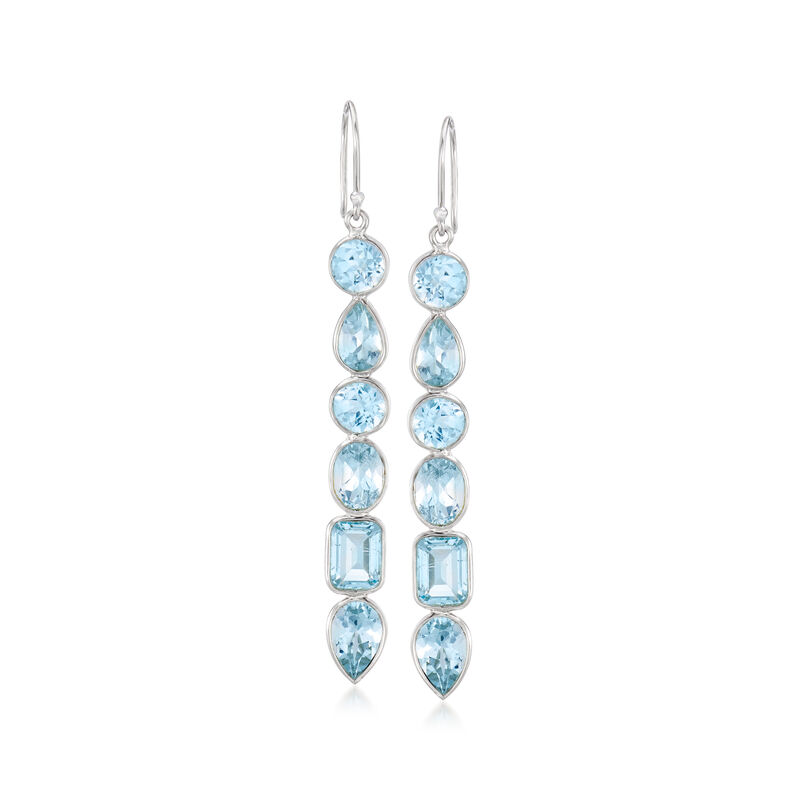 12.90 ct. t.w. Sky Blue Topaz Drop Earrings in Sterling Silver image number 0