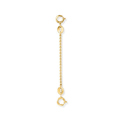 1.1mm 14kt Yellow Gold 2&quot; Safety Cable Chain