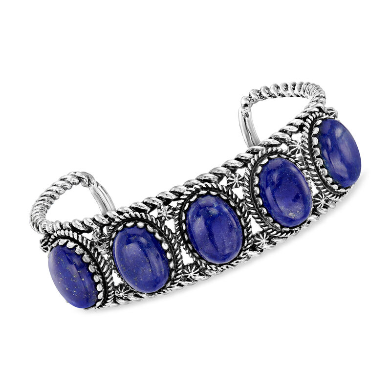Lapis Southwestern-Style Cuff Bracelet in Sterling Silver image number 0