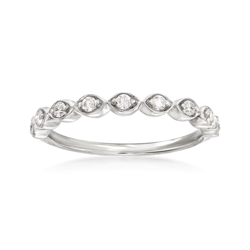 Henri Daussi .17 ct. t.w. Diamond Wedding Ring in 18kt White Gold image number 0