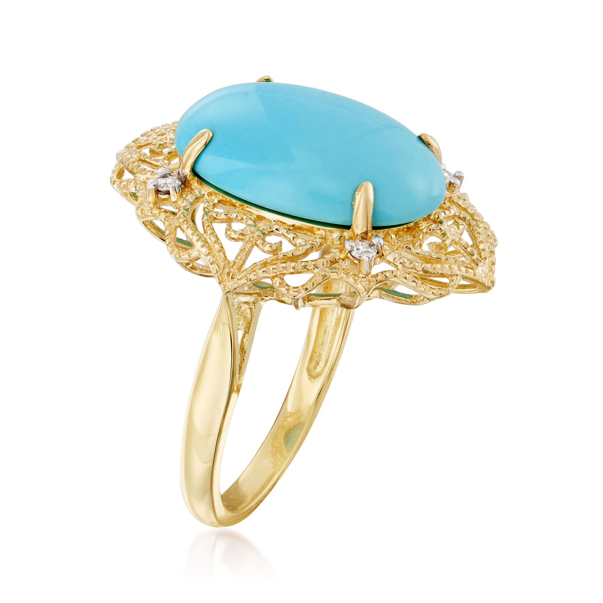 指輪・リング Sleeping Beauty Arizona Natural Arizona Sleeping Beauty Turquoise and Blue Diamond Ring