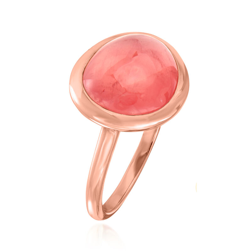 C. 1980 Vintage Fred &quot;Belle Rives&quot; 7.00 Carat Orange Rhodochrosite Ring in 18kt Rose Gold image number 2
