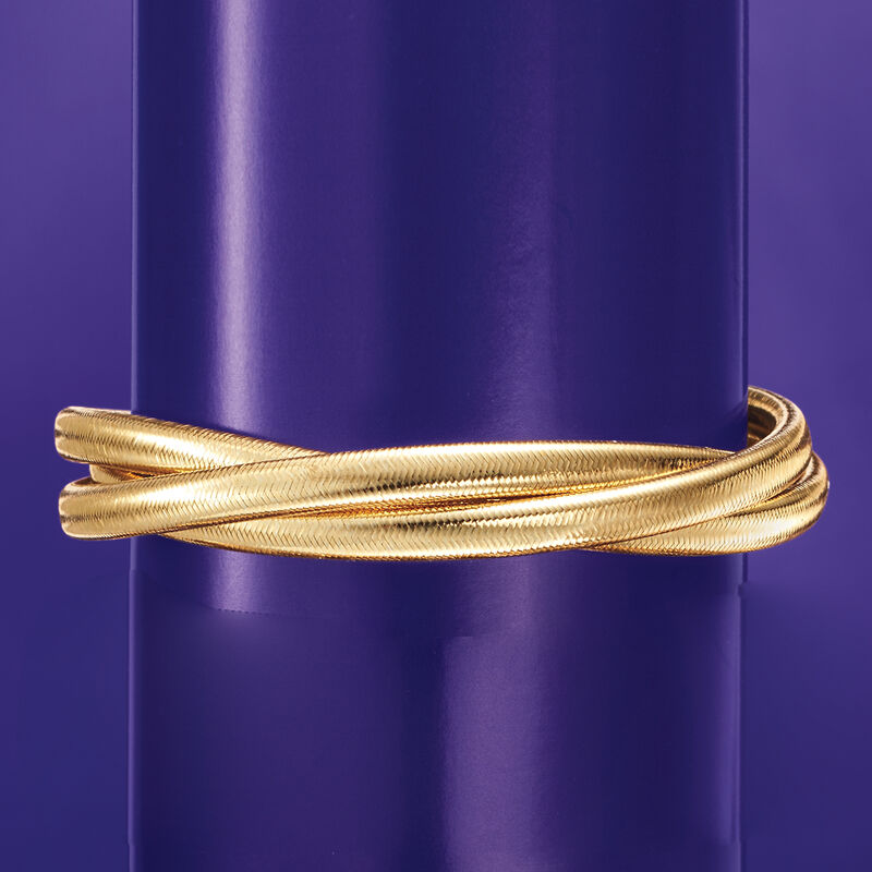 Italian Flex Rolling Bangle with 14kt Yellow Gold  image number 5