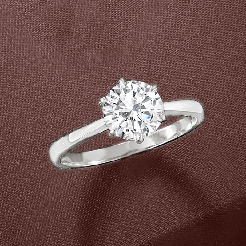 1.50 Carat Moissanite Ring in Sterling Silver image number 6