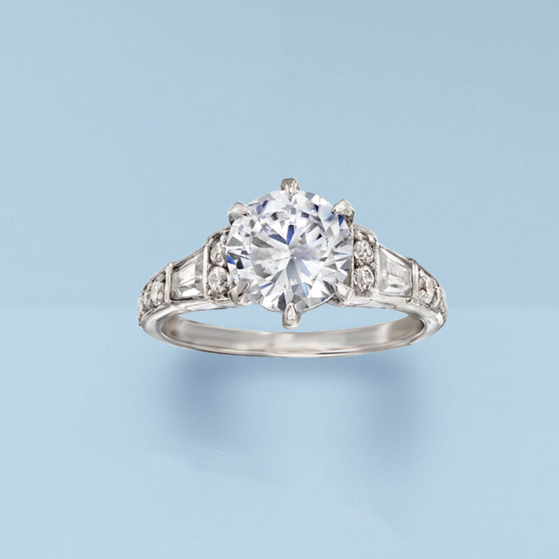 2.71 ct. t.w. CZ Ring in Sterling Silver image number 3