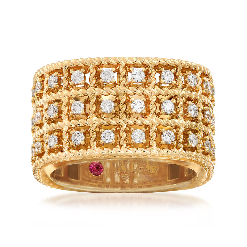 Roberto Coin &quot;Barocco&quot; .62 ct. t.w. Diamond Three-Row Ring in 18kt Gold image number 0