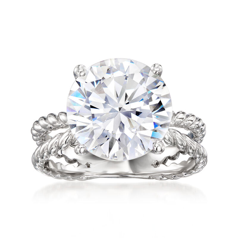 6.25 Carat CZ Open-Space Roped Ring in Sterling Silver image number 0