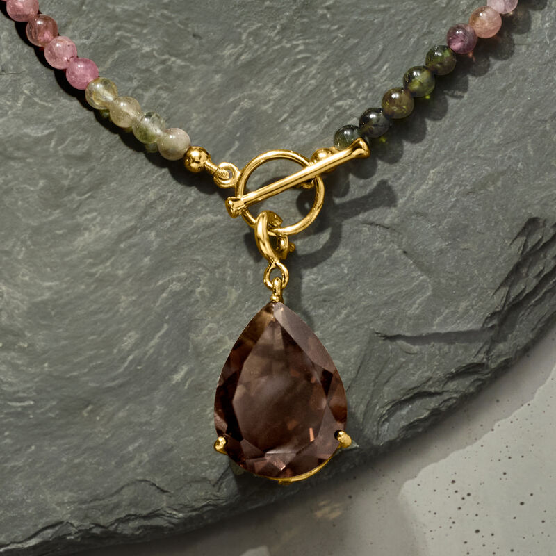 12.00 Carat Smoky Quartz Charm in 18kt Gold Over Sterling  image number 3