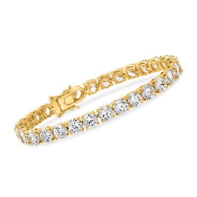23.00 ct. t.w. CZ Tennis Bracelet in 18kt Gold Over Sterling