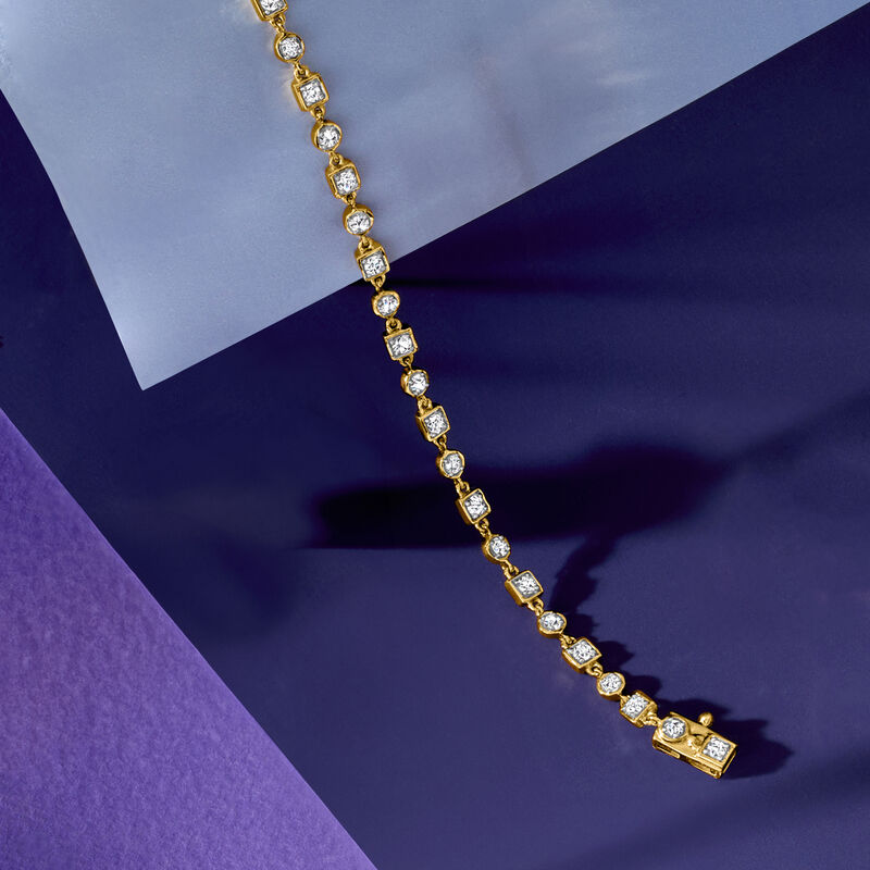 1.00 ct. t.w. Diamond Geometric Bracelet in 14kt Yellow Gold image number 4