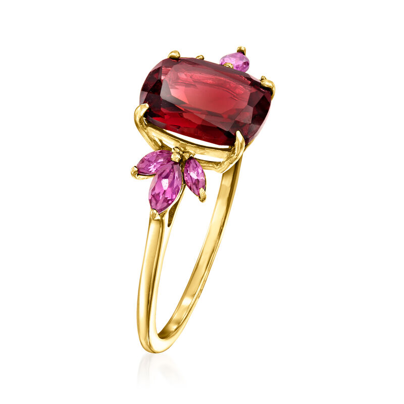 2.30 Carat Garnet Ring with .30 ct. t.w. Rhodolite Garnet in 14kt Yellow Gold image number 2