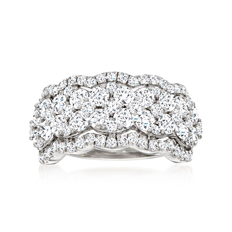 3.00 ct. t.w. Diamond Scalloped Ring in 14kt White Gold. Size 5 image number 0