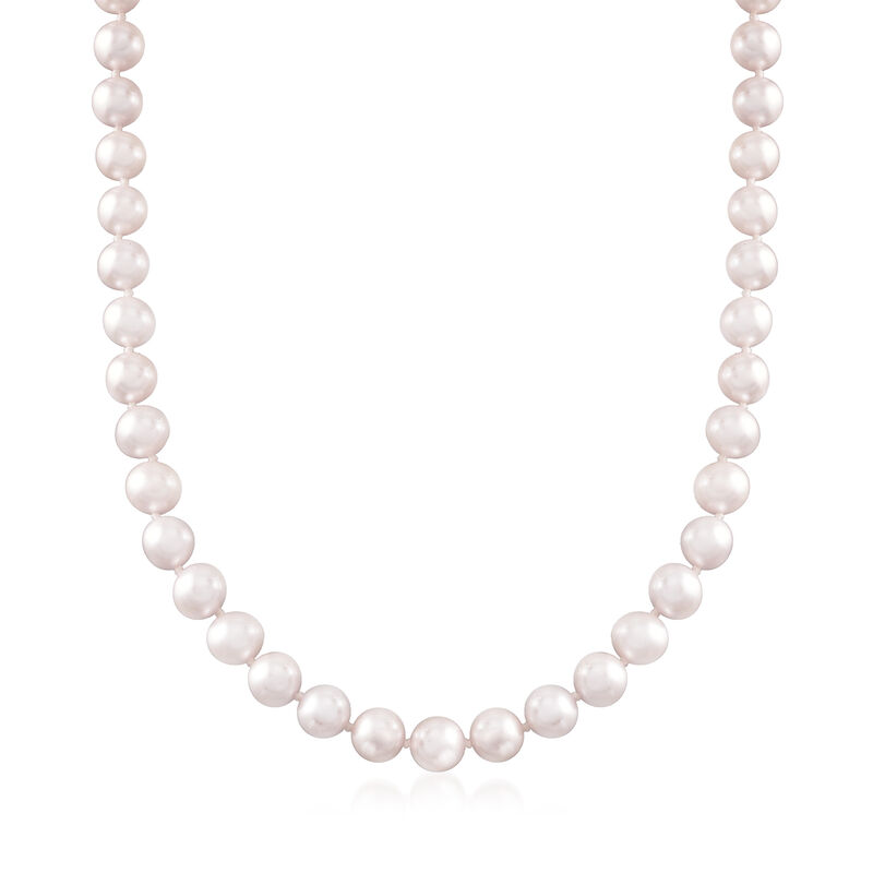 C. 1990 7-7.5mm Cultured Pearl Necklace with Sterling Silver image number 0