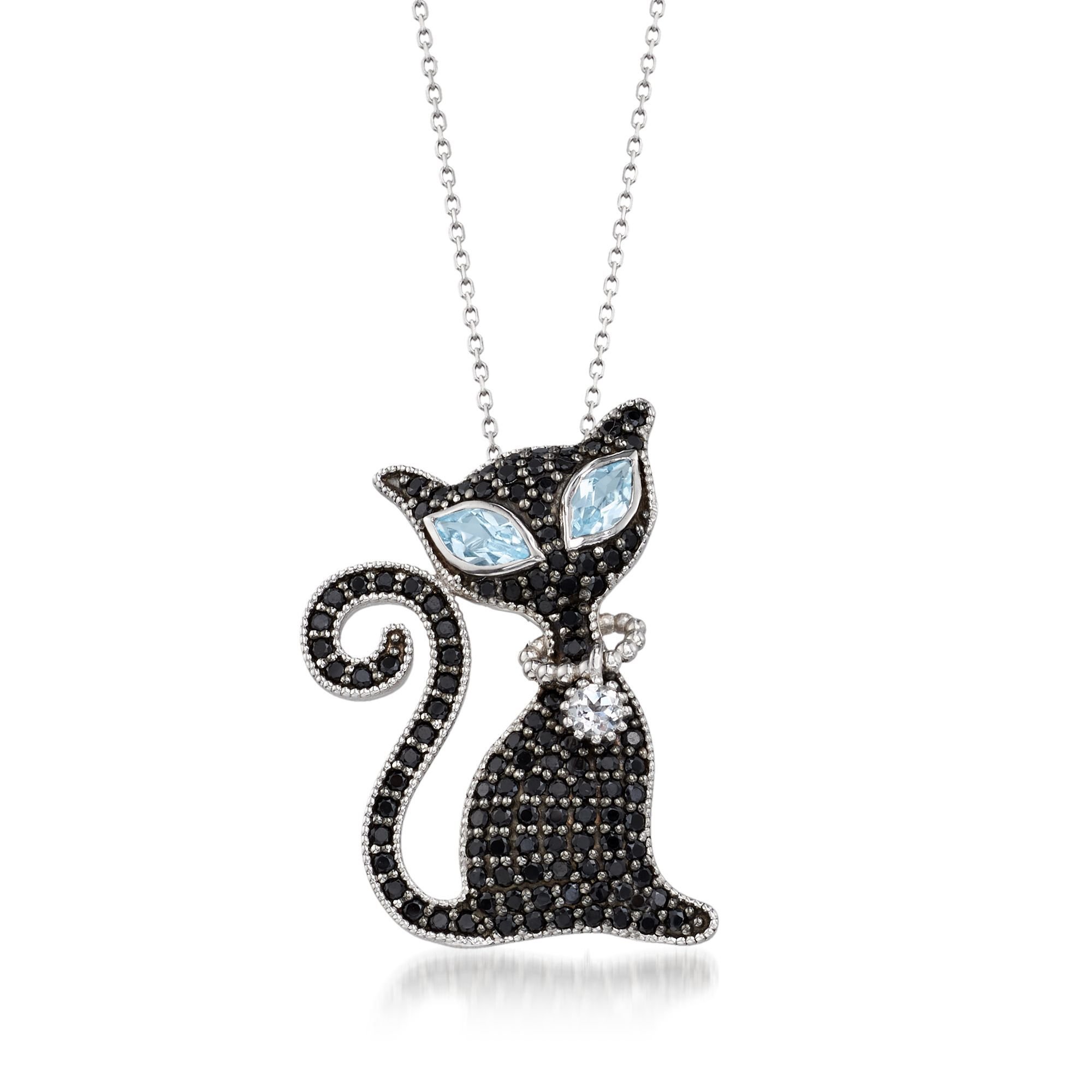 2.00 ct. t.w. Black Spinel and 1.60 ct. t.w. Sky Blue and