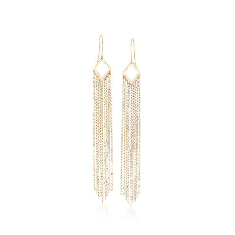 Italian 14kt Yellow Gold Fringe Earrings  image number 0