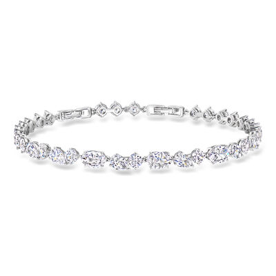 Rhodium-Plated Bracelet with 10.35 ct. t.w. CZs