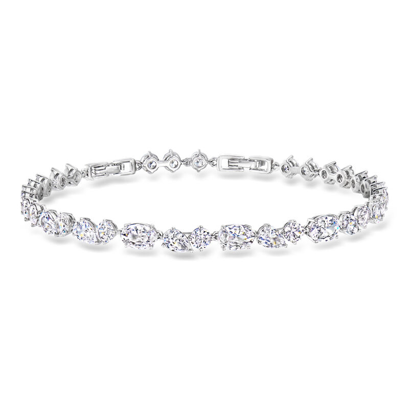 Rhodium-Plated Bracelet with 10.35 ct. t.w. CZs. 7" image number 0