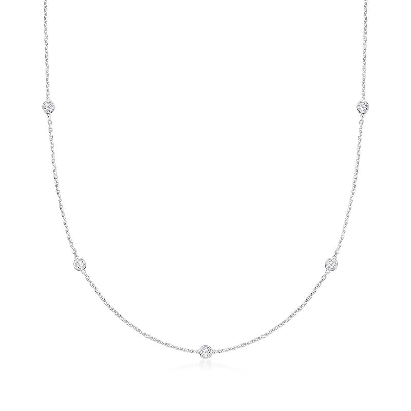 .50 ct. t.w. Lab-Grown Diamond Station Necklace in Sterling Silver image number 0