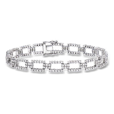 C. 1990 Vintage 4.00 ct. t.w. Diamond Link Bracelet in 14kt White Gold