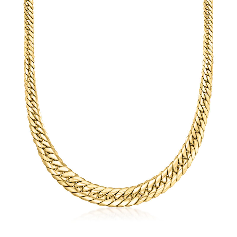 Italian 18kt Yellow Gold Graduated Cuban-Link Necklace image number 0