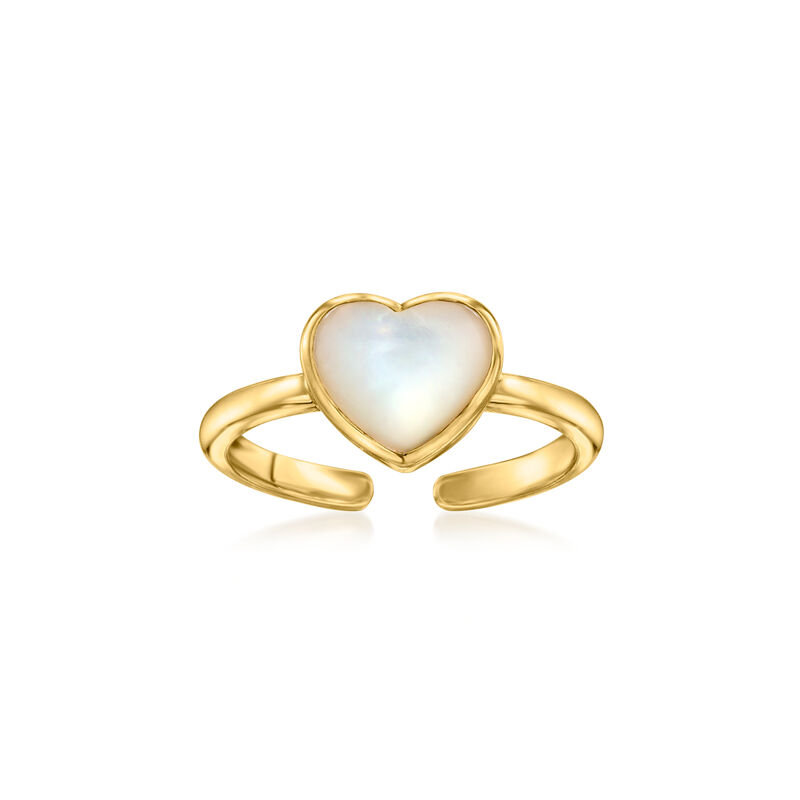 Heart-Shaped Mother-of-Pearl Toe Ring in 18kt Gold Over Sterling image number 0