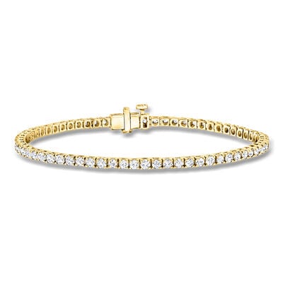 3.00 ct. t.w. Lab-Grown Diamond Tennis Bracelet in 18kt Gold Over Sterling