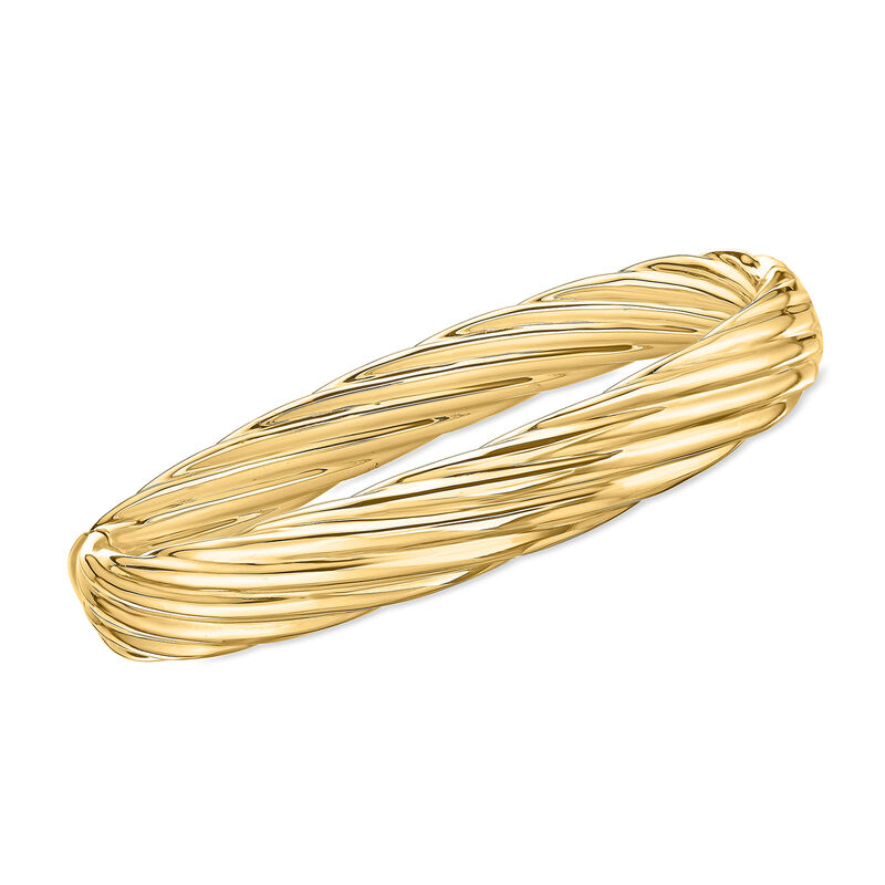 Italian 14kt Yellow Gold Twisted Bangle Bracelet. 7.5&quot; image number 0