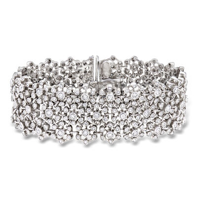 C. 1990 Vintage 6.75 ct. t.w. Diamond Cluster Bracelet in 18kt White Gold