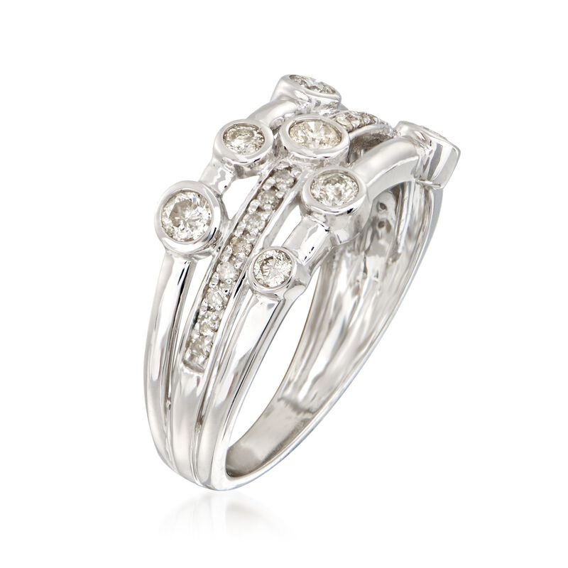 .50 ct. t.w. Diamond Triple-Row Bezel Ring in 14kt White Gold image number 2