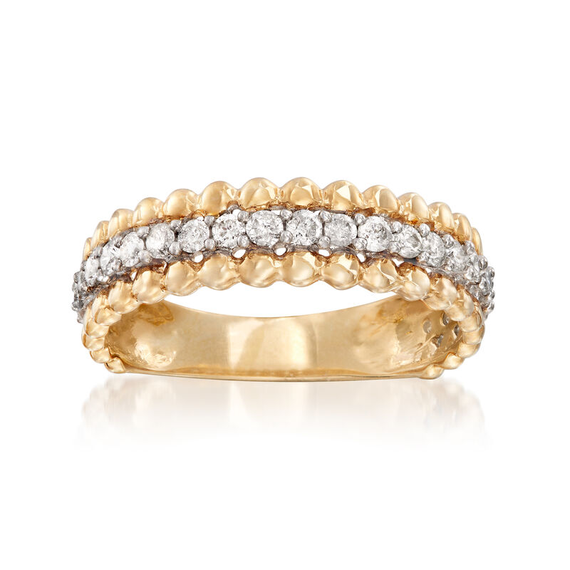 .50 ct. t.w. Diamond Beaded-Edge Ring in 14kt Yellow Gold image number 0